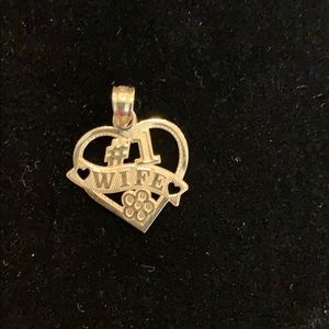 Stamped 14k Gold โ#1 Wife Heartโ Pendant